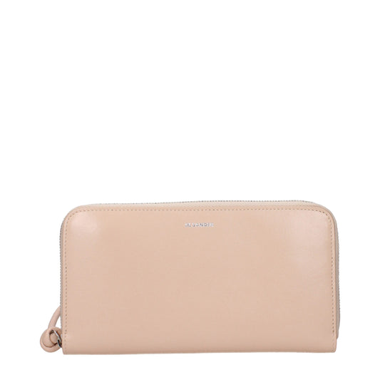Portefeuilles en cuir rose Jil Sander