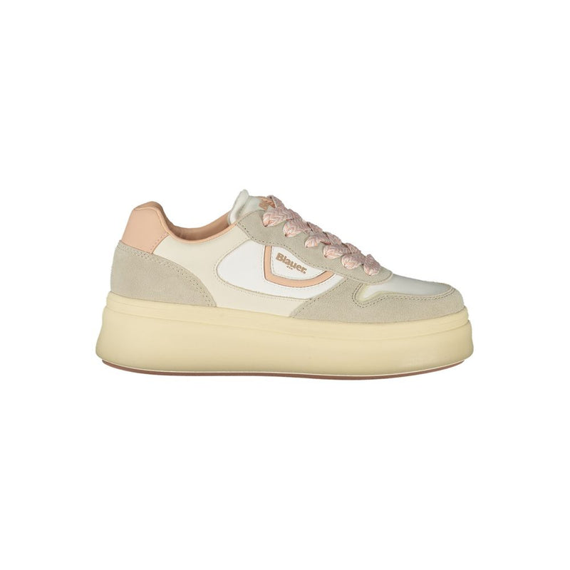 Blauer White Polyester Sneaker - Confort et Style Assurés