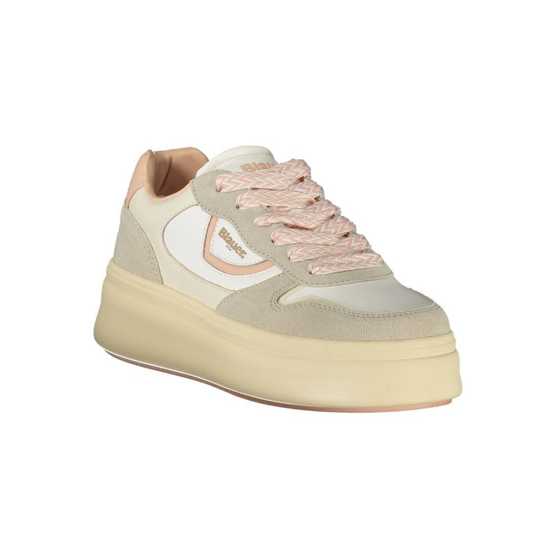 Blauer White Polyester Sneaker - Confort et Style Assurés