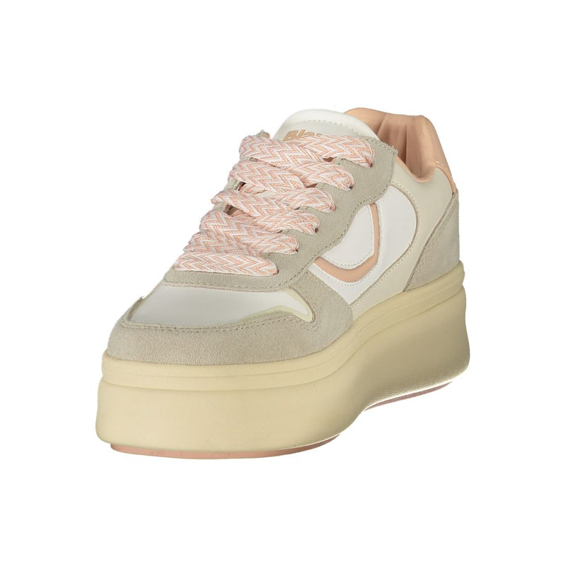 Blauer White Polyester Sneaker - Confort et Style Assurés