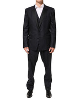 Dolce & Gabbana Black MARTINI 3 Piece Suit - Elegant Tailoring