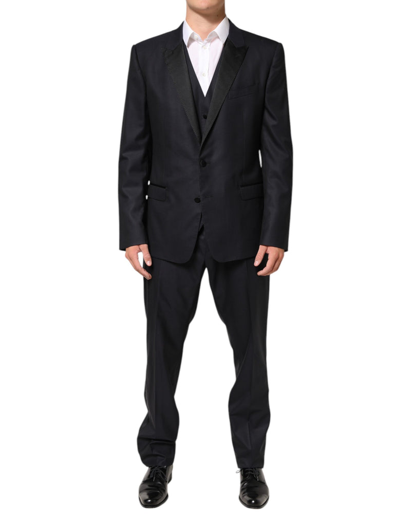 Dolce & Gabbana Black MARTINI 3 Piece Suit - Elegant Tailoring