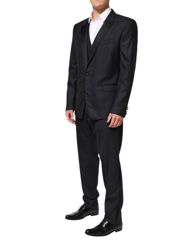 Dolce & Gabbana Black MARTINI 3 Piece Suit - Elegant Tailoring