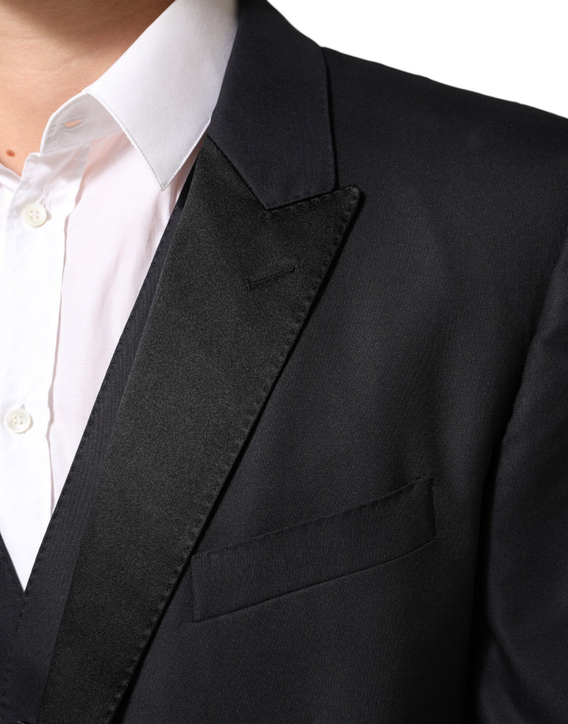 Dolce & Gabbana Black MARTINI 3 Piece Suit - Elegant Tailoring