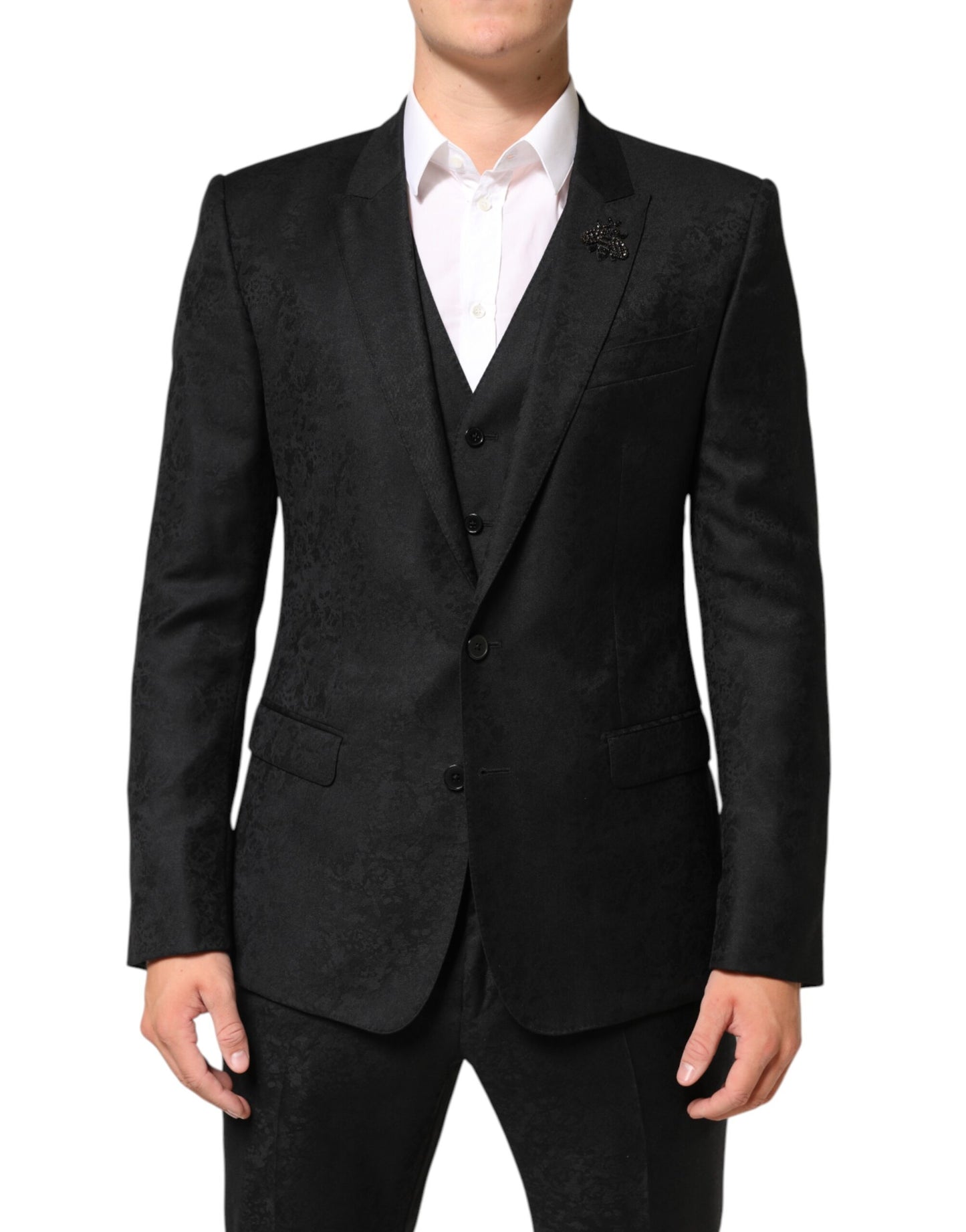 Dolce & Gabbana Black MARTINI 2 Buttons Suit 3 Piece Suit