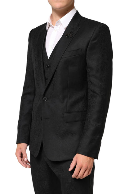 Dolce & Gabbana Black MARTINI 2 Buttons Suit 3 Piece Suit