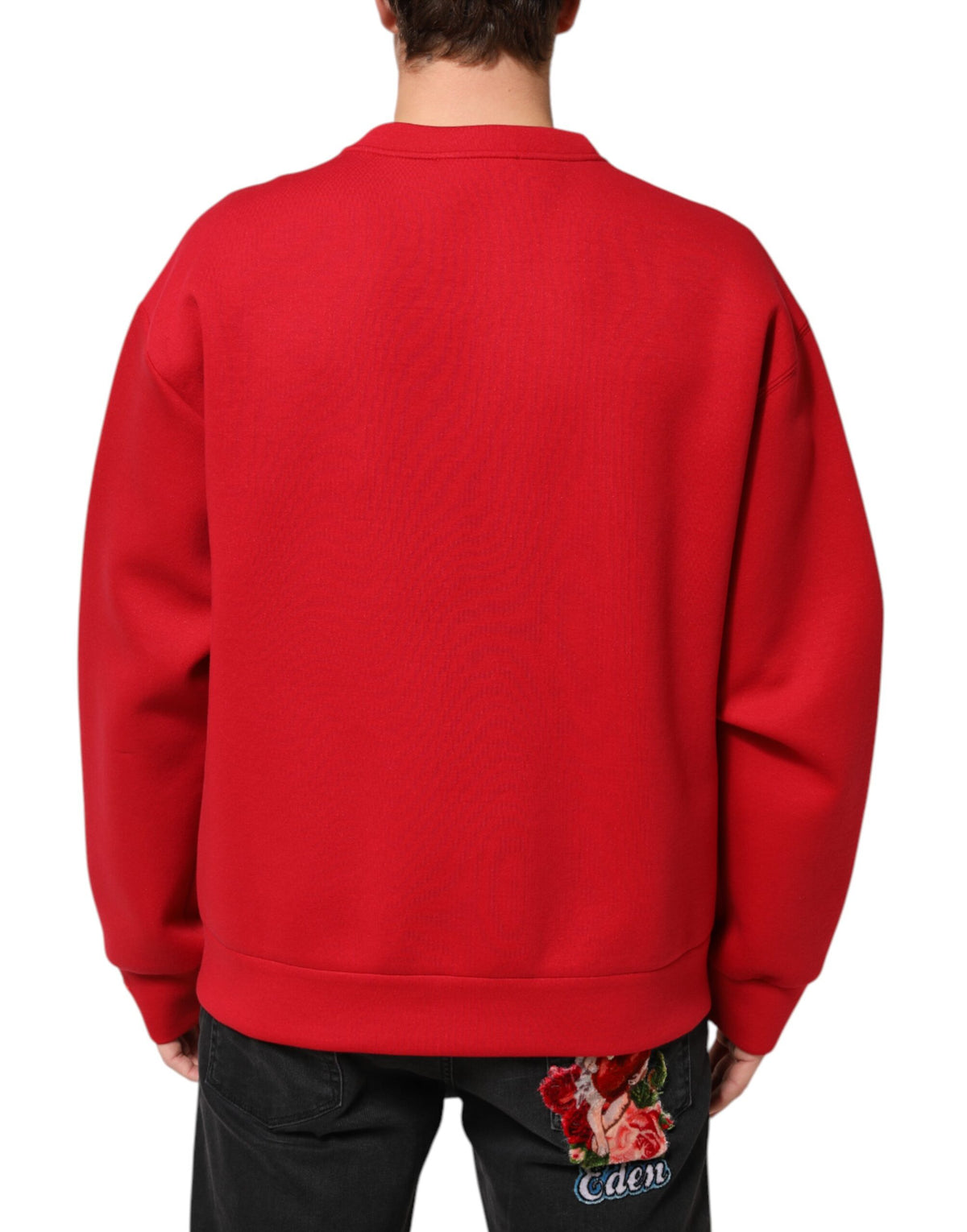 Sweat-shirt Dolce &amp; Gabbana rouge à col rond avec logo DG pour homme