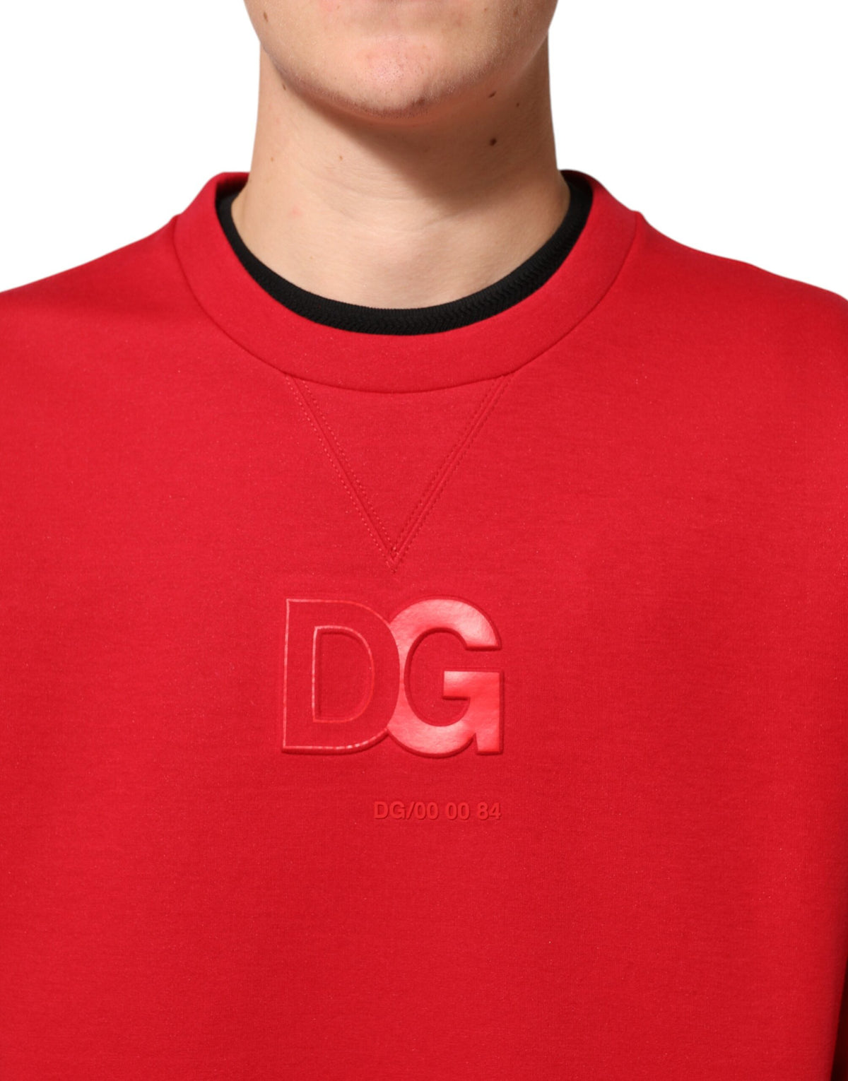 Sweat-shirt Dolce &amp; Gabbana rouge à col rond avec logo DG pour homme