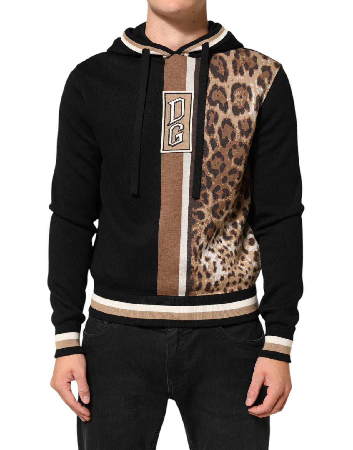 Sweat à capuche Dolce &amp; Gabbana noir à logo léopard
