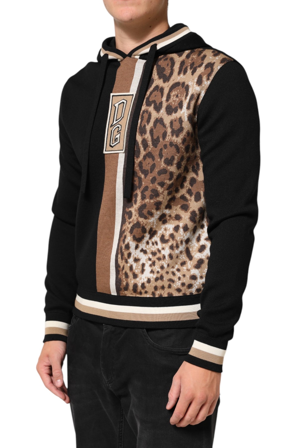 Sweat à capuche Dolce &amp; Gabbana noir à logo léopard