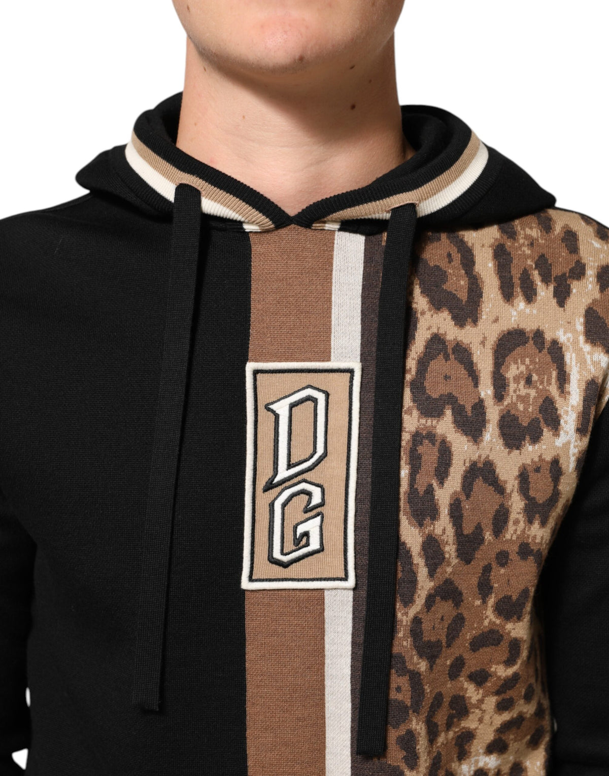 Sweat à capuche Dolce &amp; Gabbana noir à logo léopard