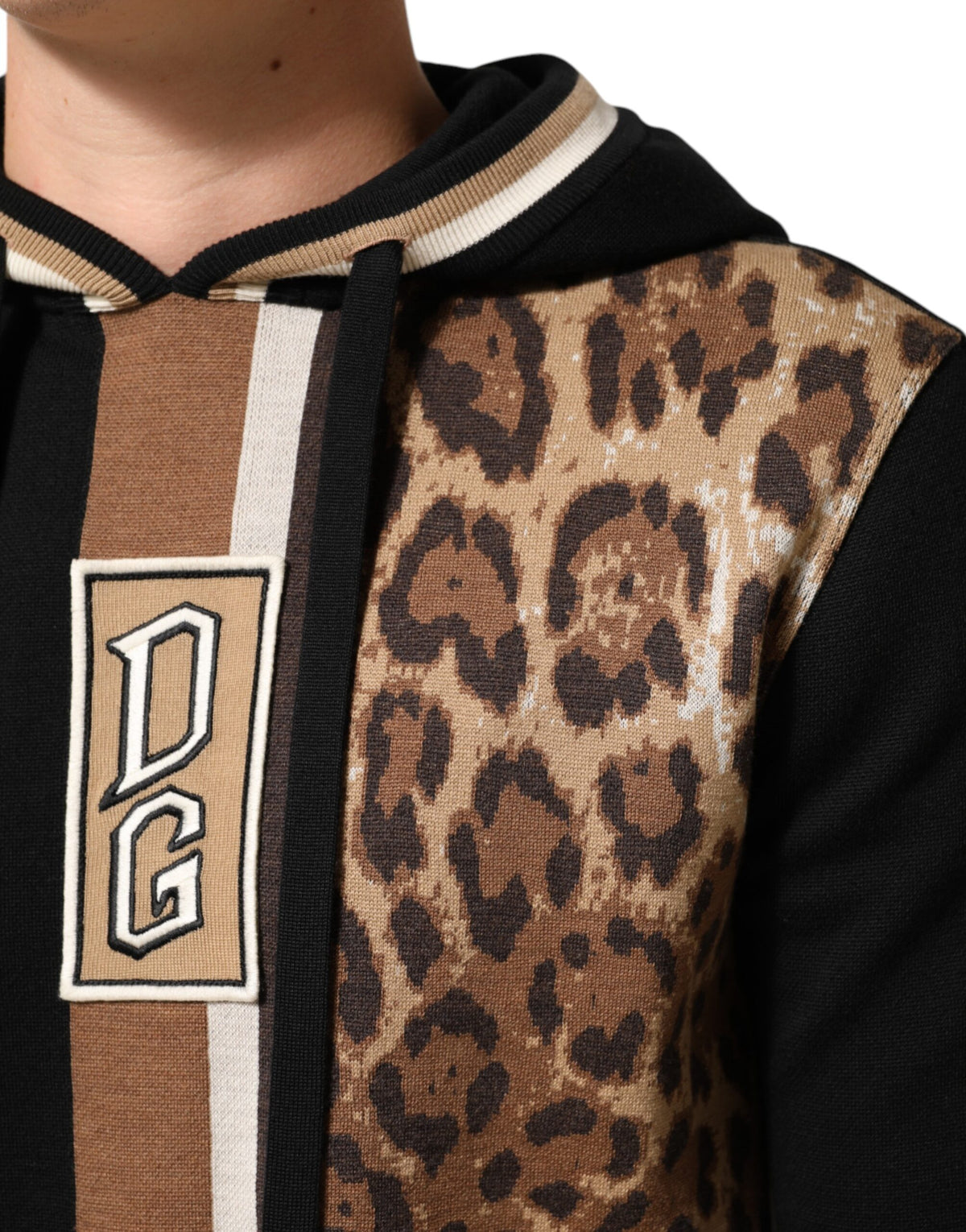 Sweat à capuche Dolce &amp; Gabbana noir à logo léopard