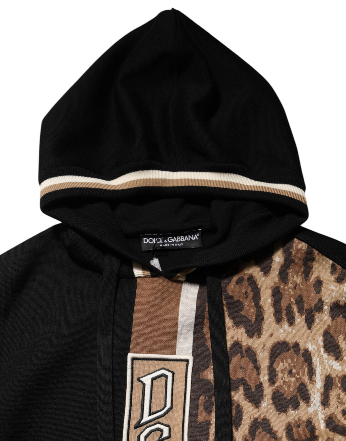 Sweat à capuche Dolce &amp; Gabbana noir à logo léopard