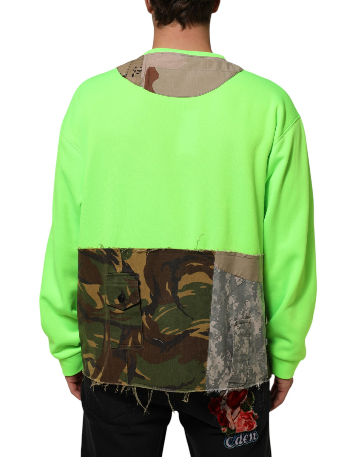 Sweat-shirt Dolce &amp; Gabbana vert patchwork cœur pour homme