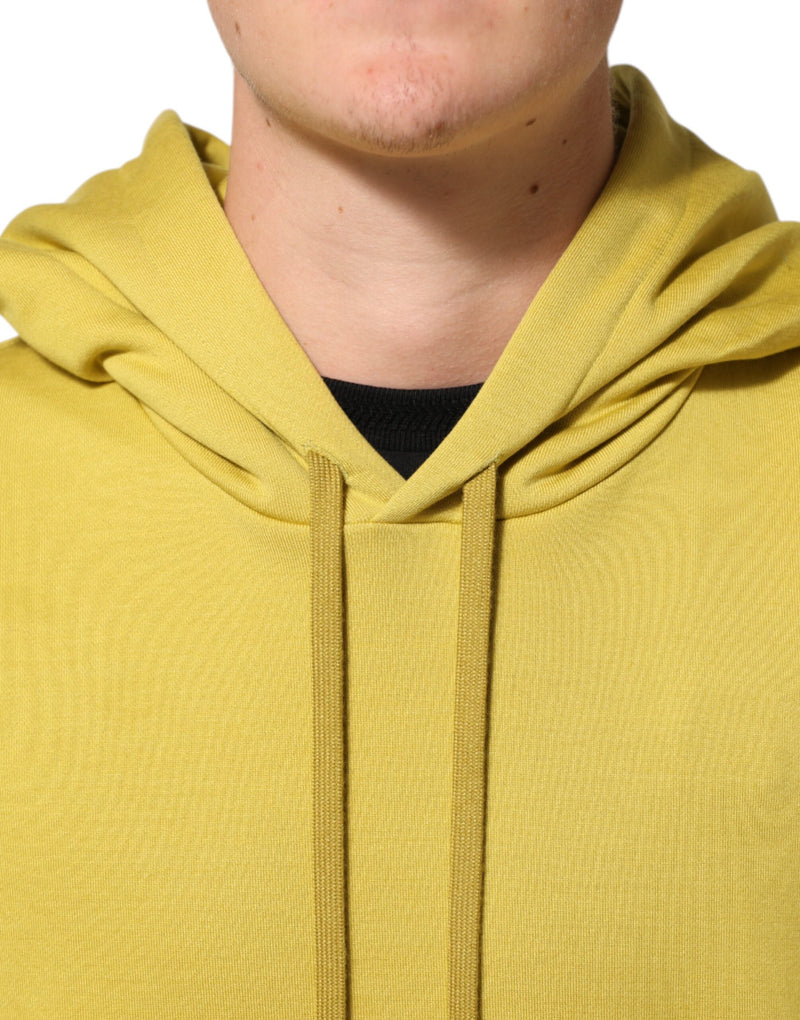 Sweat-shirt à capuche en coton jaune Dolce &amp; Gabbana avec logo