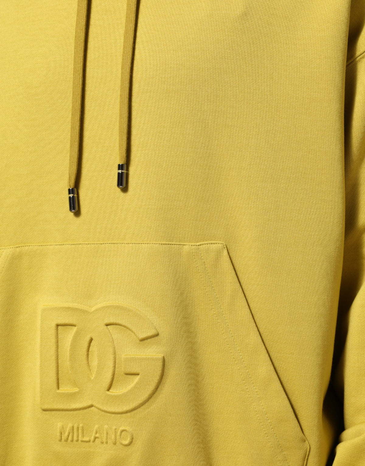 Sweat-shirt à capuche en coton jaune Dolce &amp; Gabbana avec logo