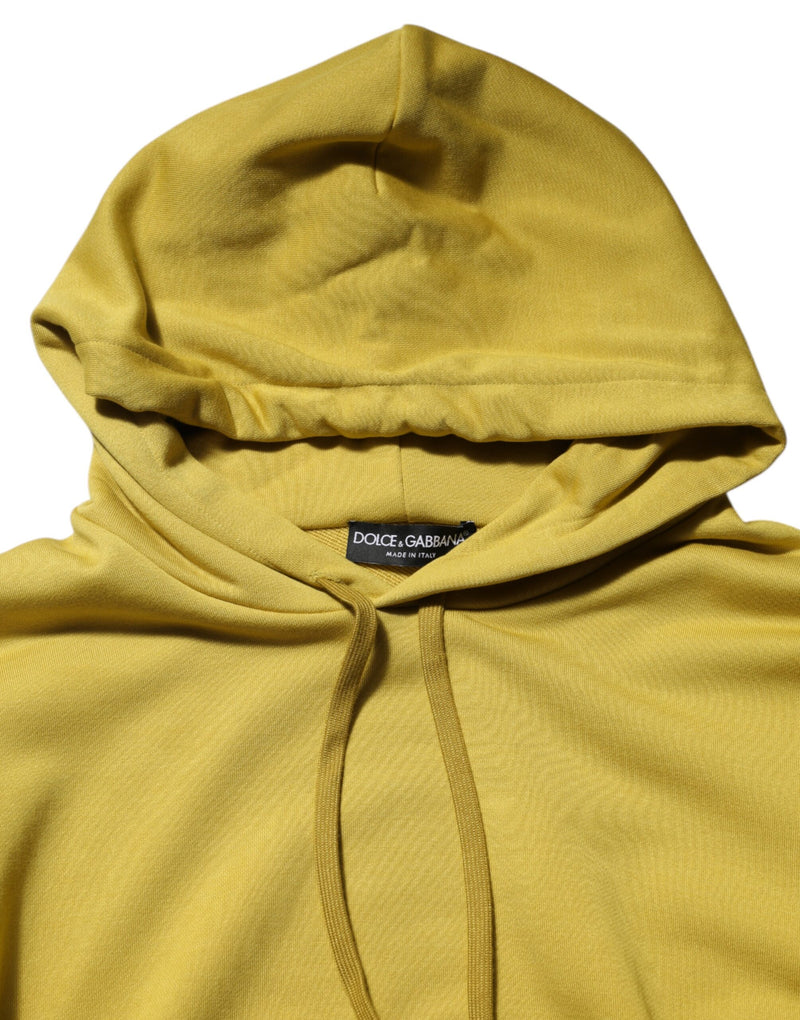 Sweat-shirt à capuche en coton jaune Dolce &amp; Gabbana avec logo