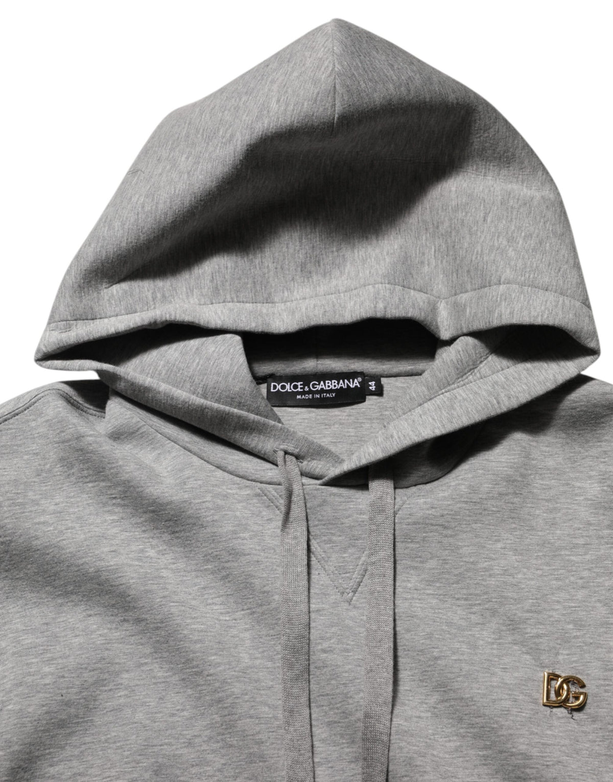 Sweat à capuche en coton gris avec logo Dolce &amp; Gabbana