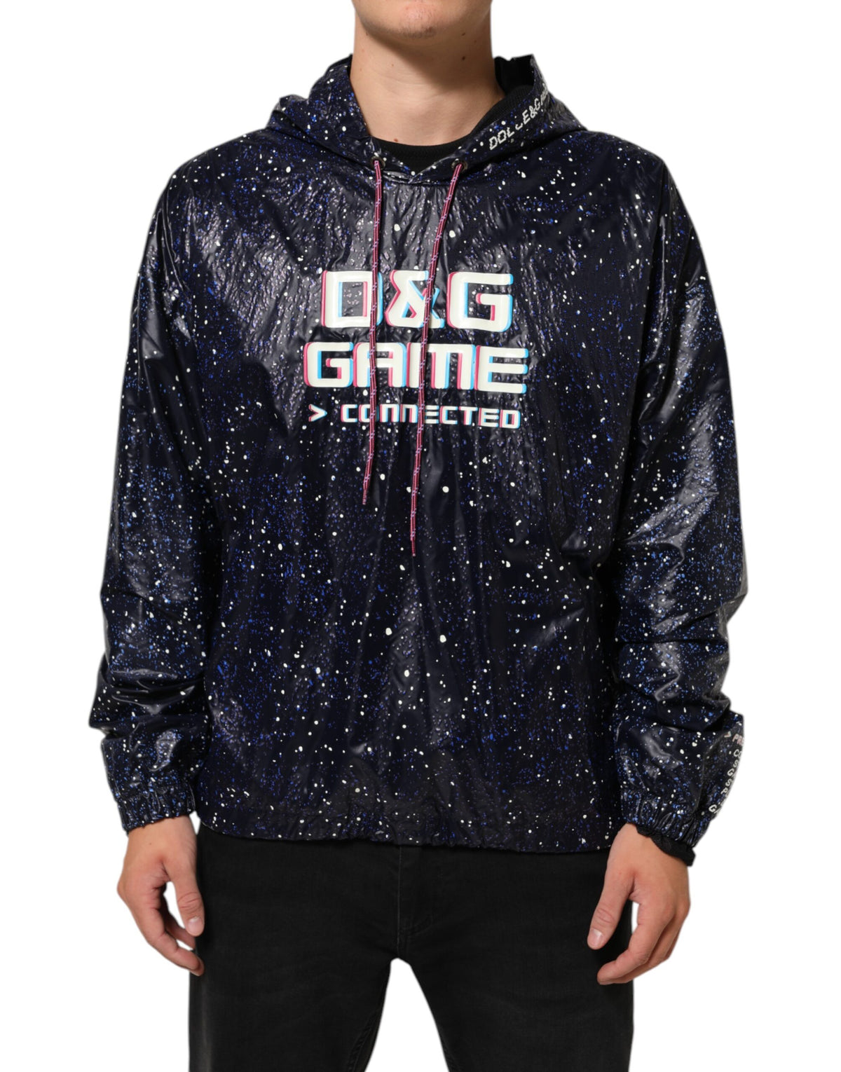 Sweat-shirt à capuche bleu Dolce &amp; Gabbana D&amp;G Game pour homme