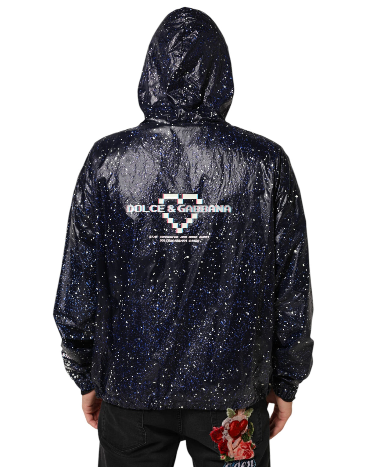 Sweat-shirt à capuche bleu Dolce &amp; Gabbana D&amp;G Game pour homme