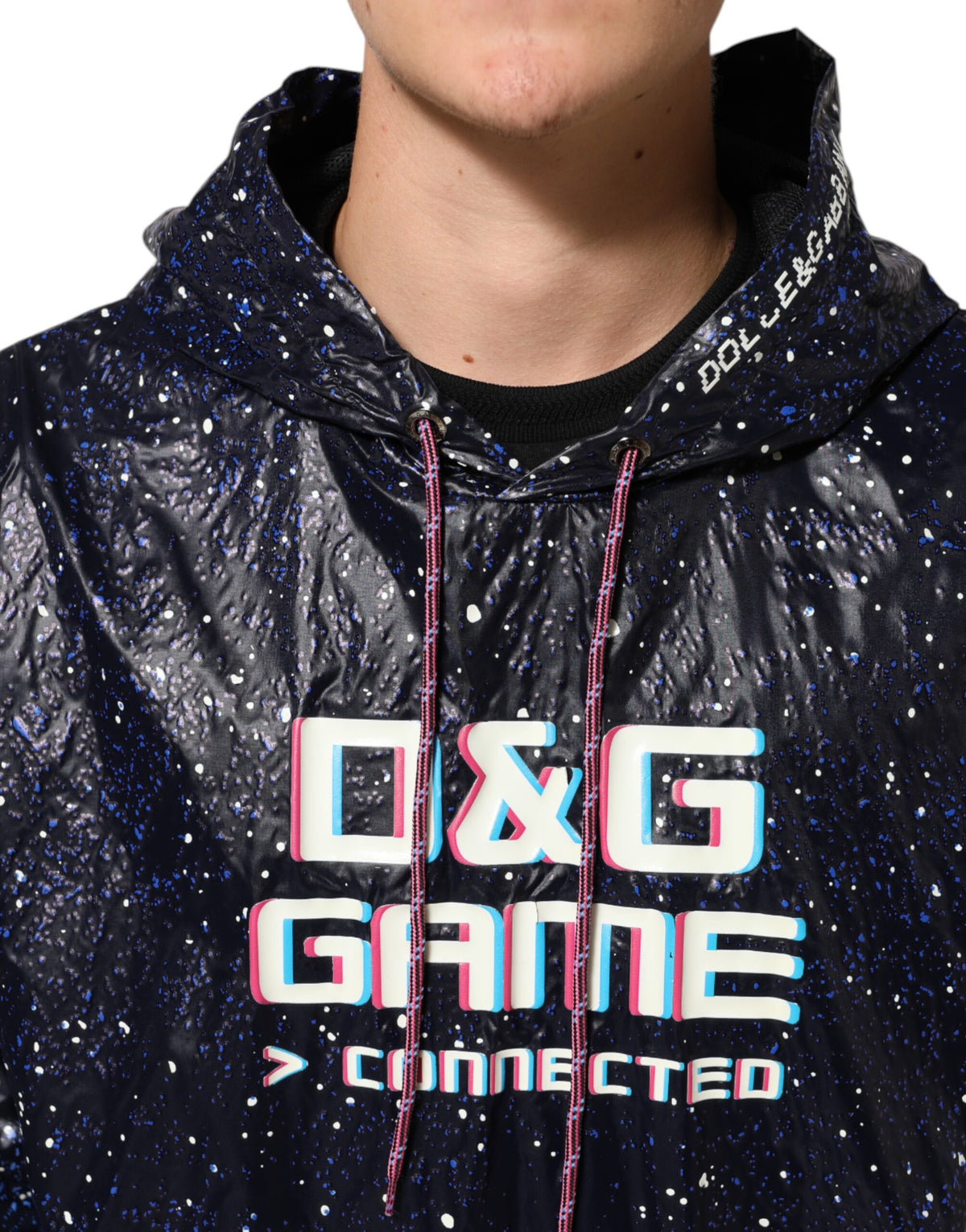 Sweat-shirt à capuche bleu Dolce &amp; Gabbana D&amp;G Game pour homme
