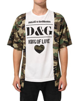 T-shirt homme Dolce &amp; Gabbana blanc à logo camouflage et col rond