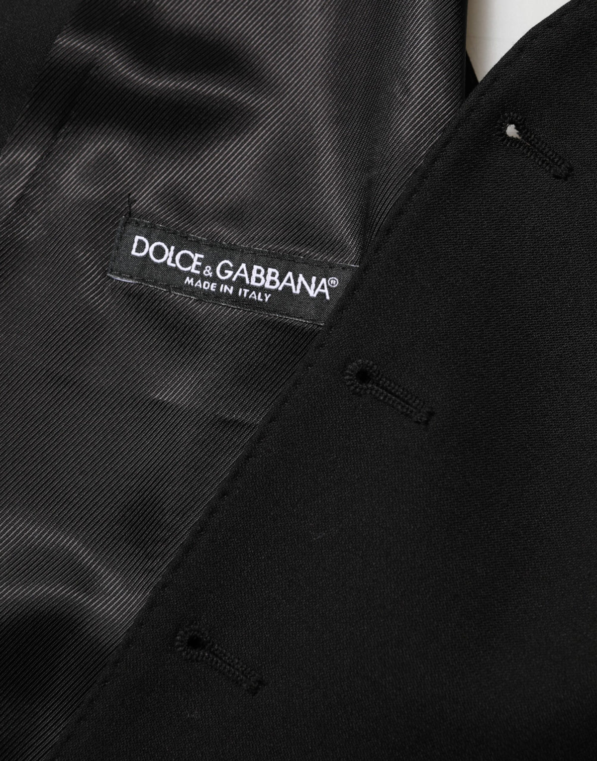 Dolce & Gabbana Black Wool Dress Waistcoat for Men
