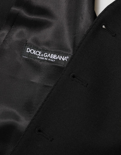 Gilet sans manches noir en laine pour homme, Dolce &amp; Gabbana, pour tenue formelle.