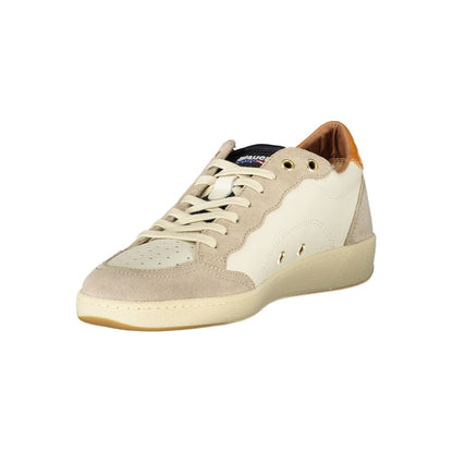 Blauer White Leather Men Sneaker