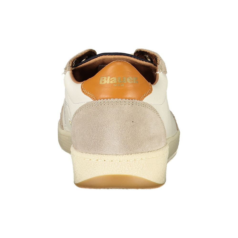 Blauer White Leather Men Sneaker - Style and Comfort Combined