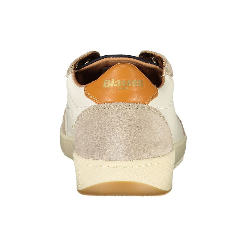 Blauer White Leather Men Sneaker - Style and Comfort Combined