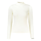 Pepe Jeans Women Sweater - White Cotton with High Neck