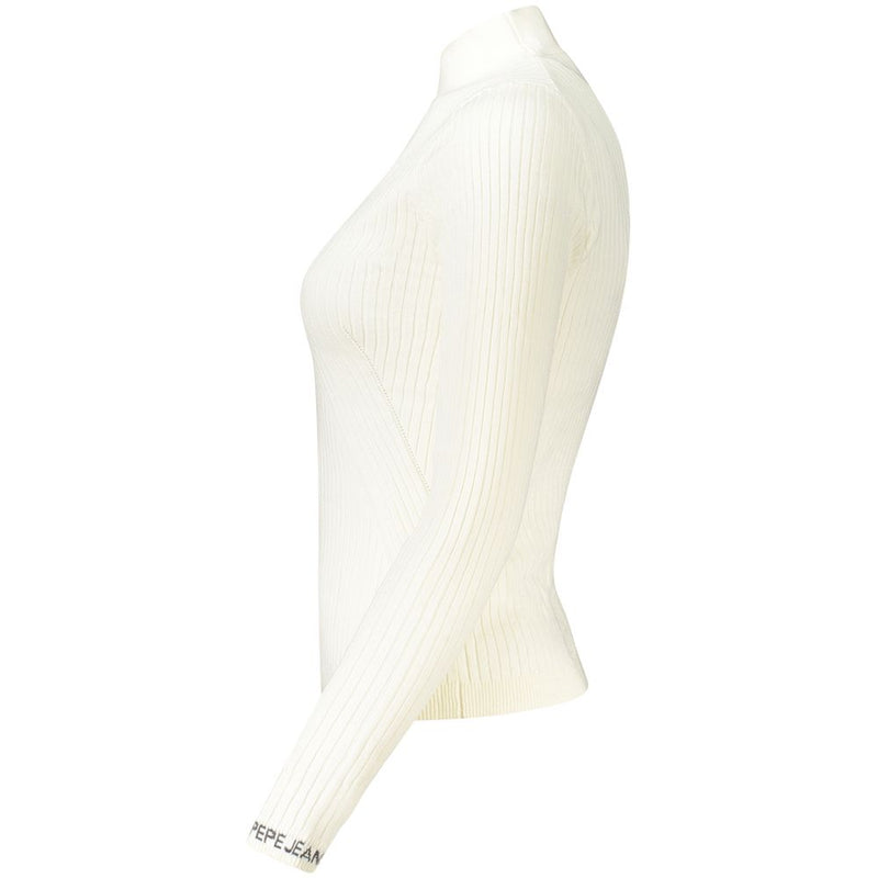 Pepe Jeans White Cotton Women Sweater - Stylish & Comfortable