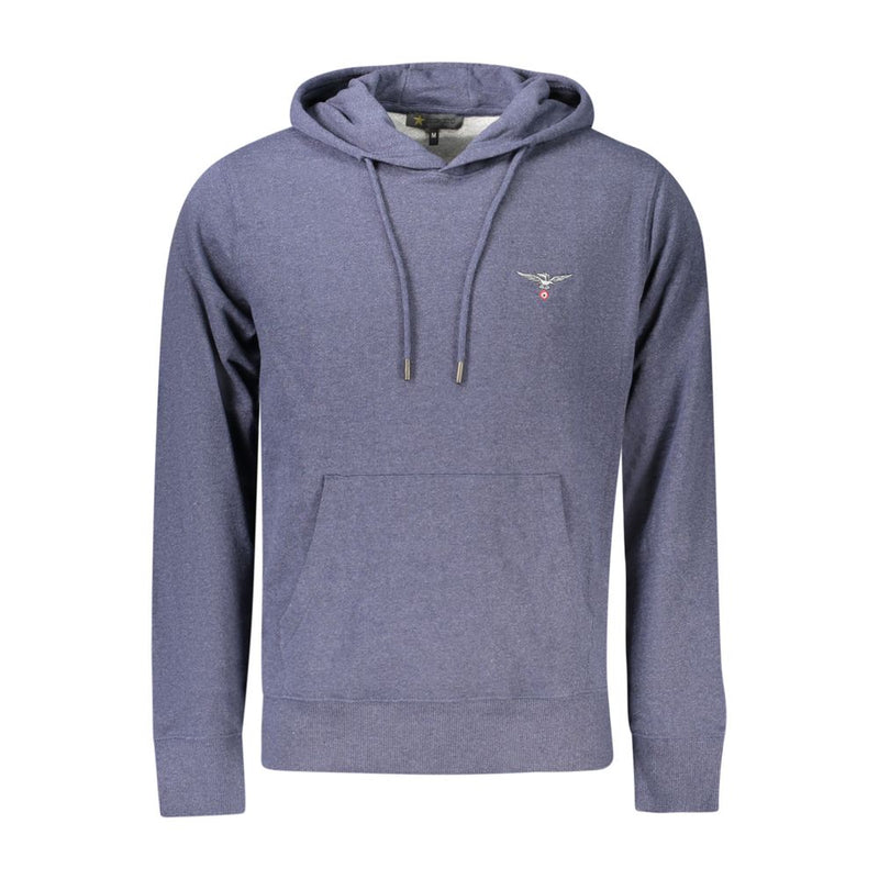Accademia Militare Blue Cotton Men's Hooded Sweater - Eco-Friendly Style