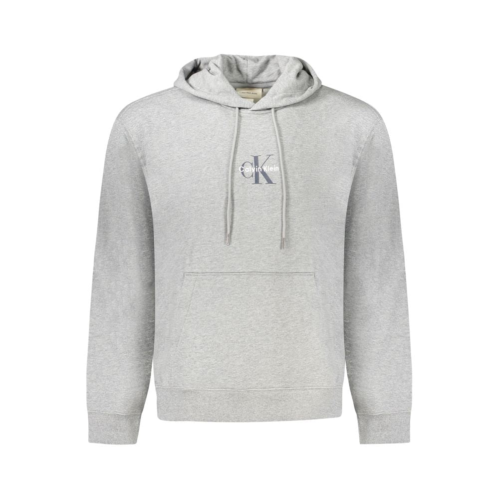 Pull à capuche homme en coton gris Calvin Klein