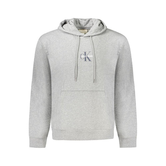 Pull à capuche homme en coton gris Calvin Klein