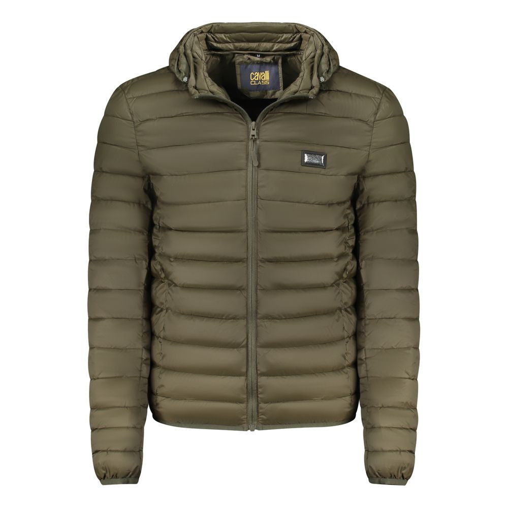 Cavalli Class Veste Verte en Polyester pour Homme avec Capuche Amovible