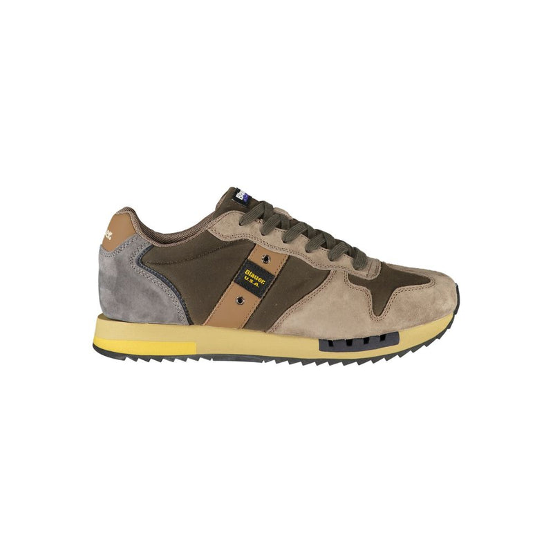 Blauer Green Leather Men Sneaker - Confort et Style