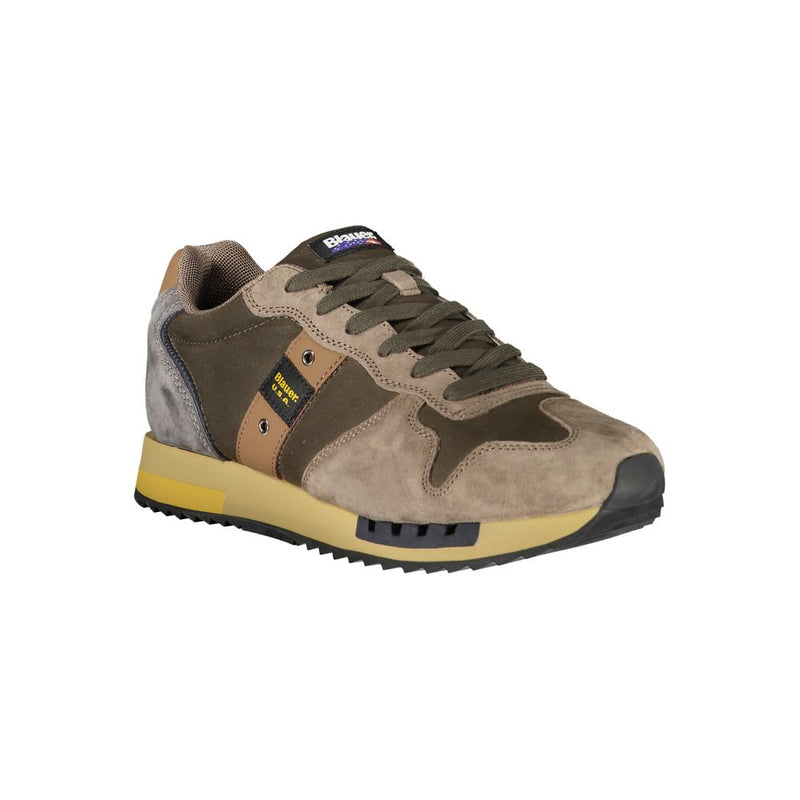 Blauer Green Leather Men Sneaker - Confort et Style