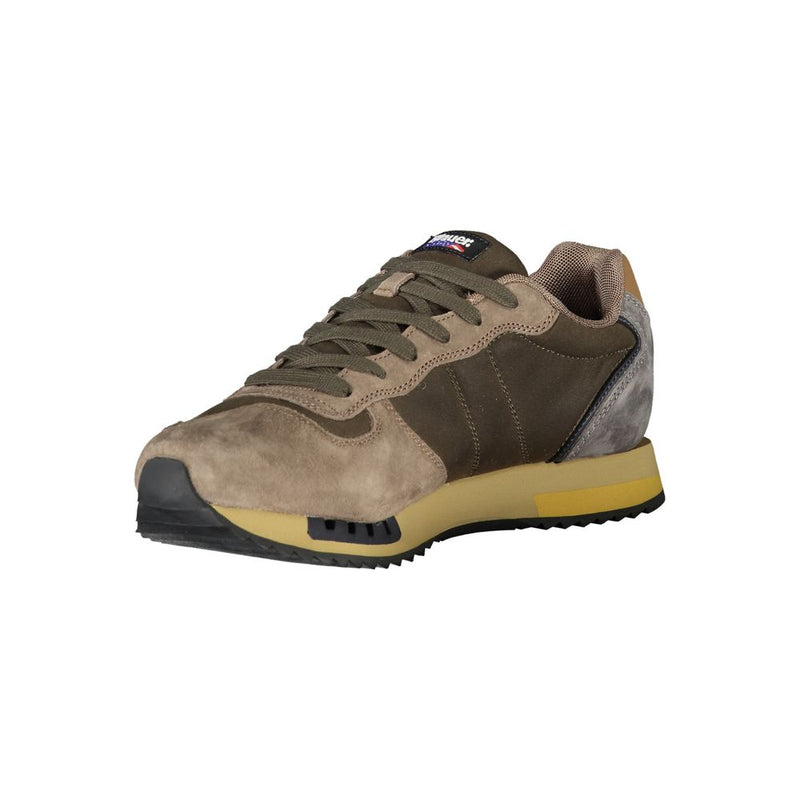 Blauer Green Leather Men Sneaker - Confort et Style