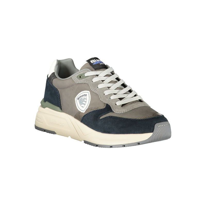 Blauer Gray Leather Men Sneaker - Urban Style and Comfort