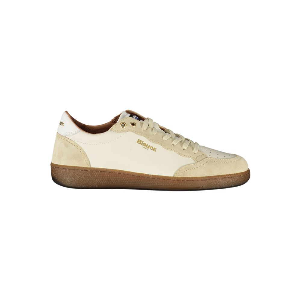 Blauer White Leather Men Sneaker - Sporty Elegance