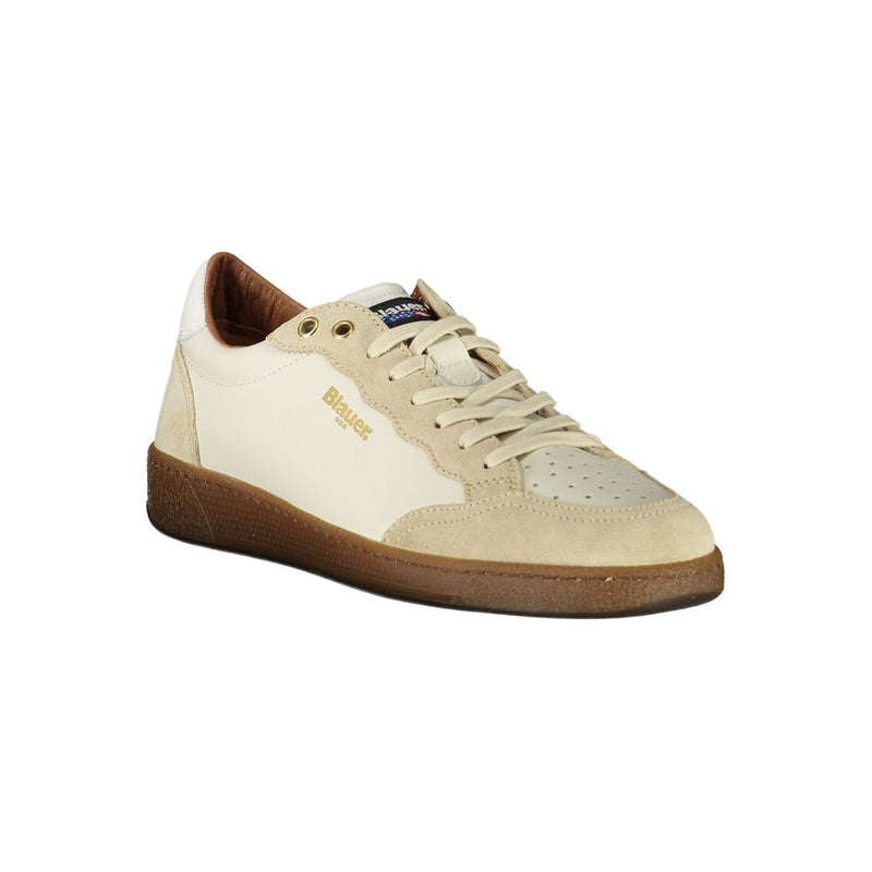 Blauer White Leather Men Sneaker - Élégance et Durabilité