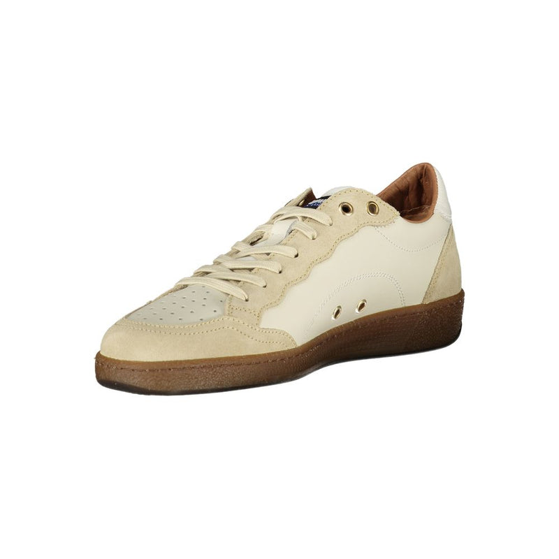 Blauer White Leather Men Sneaker - Sporty Elegance