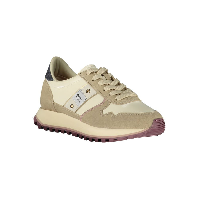 Blauer Beige Leather Women Sneaker - Style and Comfort Combined