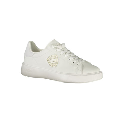 Blauer White Leather Men Sneaker