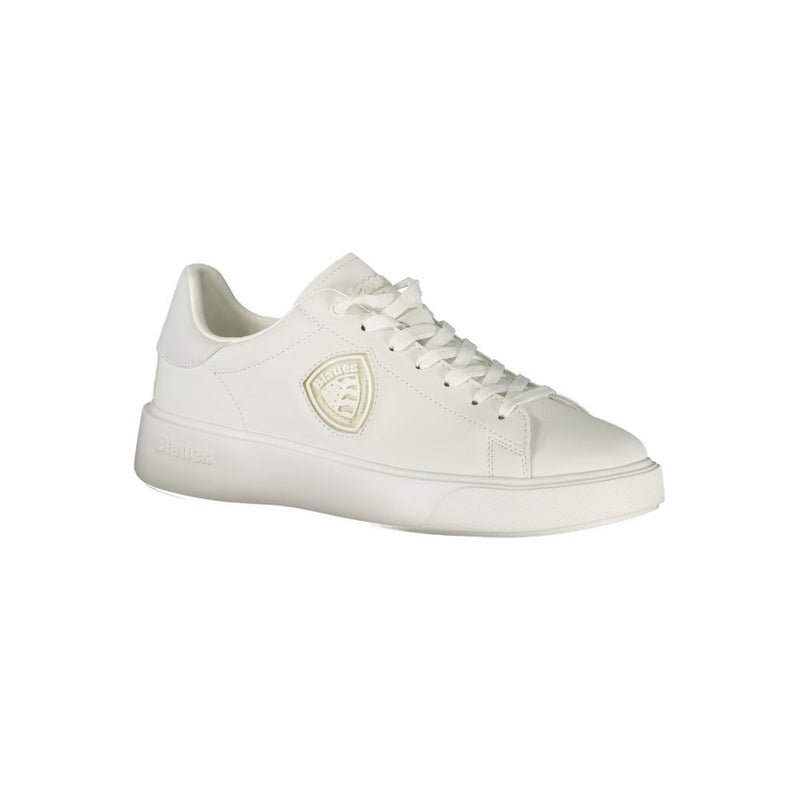 Blauer White Leather Men Sneaker - Stylish & Durable