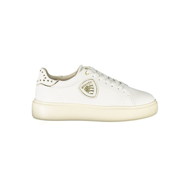 Blauer White Leather Women Sneaker - Stylish & Comfortable