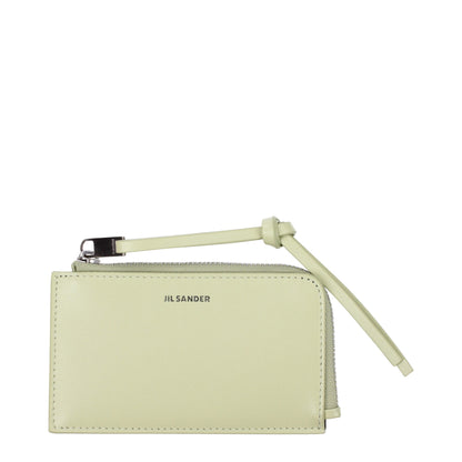 Portefeuilles en cuir vert Jil Sander