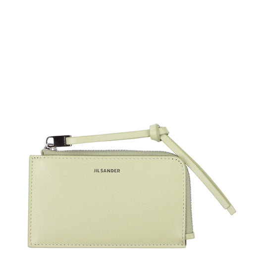 Portefeuilles en cuir vert Jil Sander